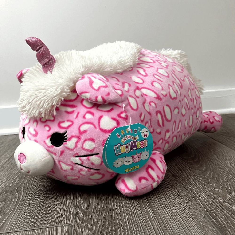 NEW Squishmallow Laying Hug Mees Wen 18” The Pink Cheetah-Corn Target Exclusive
